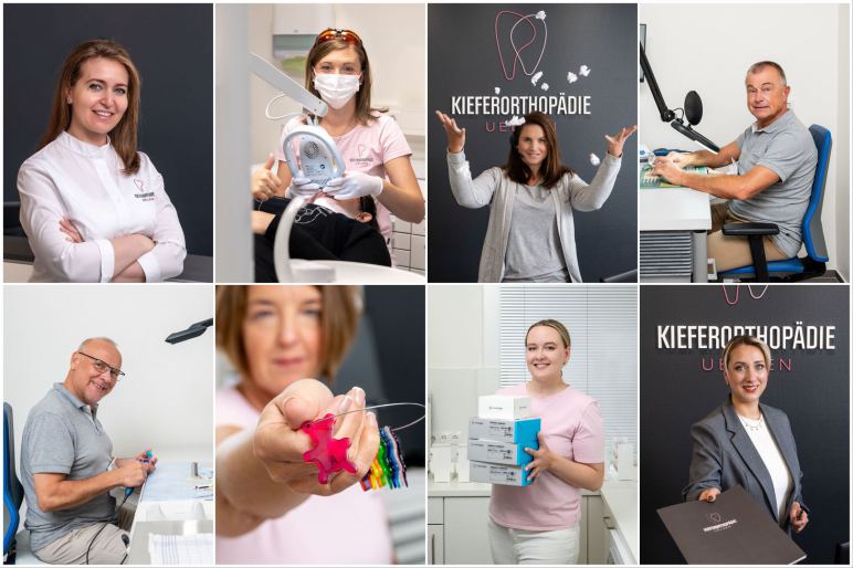 Kinana Sbeini und Mitarbeiter der Praxis Kieferorthopädie Uelzen - Foto von Frauke Szameitat